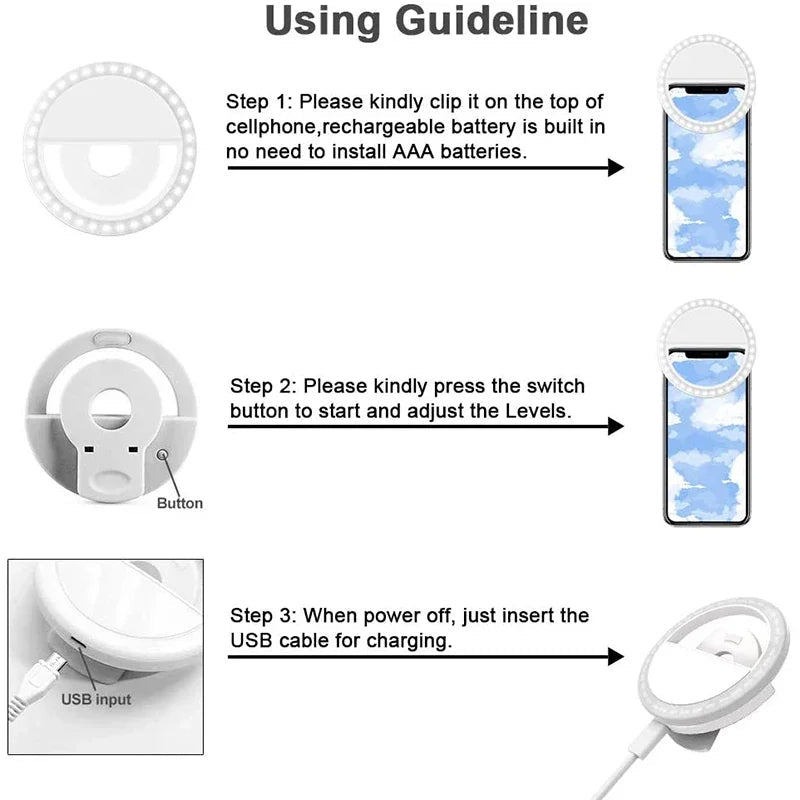 Rechargeable Selfie Ring Light